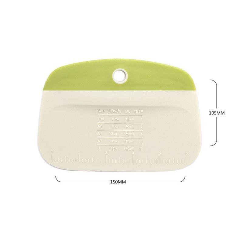 1PCS Portable Multipurpose Dough Pastry Cutter Plastic DIY Bench Scraper with Measuring Scale Dough Scraper Cream