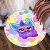 Colorful Furby In Bubbles Round Rug for Livingroom,Bedroom, Palyroom, Chair Rug, Area Rug, Circle Carpet, Fan Christmas Gift