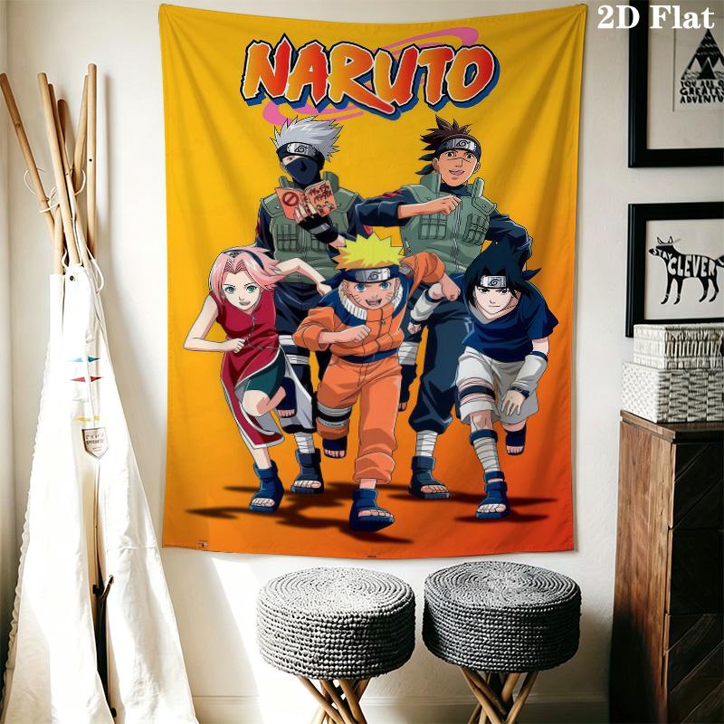 Naruto Team Adventure Wall Tapestry Aesthetic Wall Hanging Printed Fabric Blanket Decorative Tapestries For Bedroom Living Room Home Decor