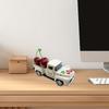 Vintage Truck 3pcs Car Figurine Model Truck Carry Fake Fruits Creative Vehicle Tabletop Ornament For Display Classroom Kitchen