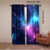 2Pcs Outer Space Starry Galaxy Curtain Planet Theme Curtain Birthday Party Suitable For Living Room Bedroom And Many Other