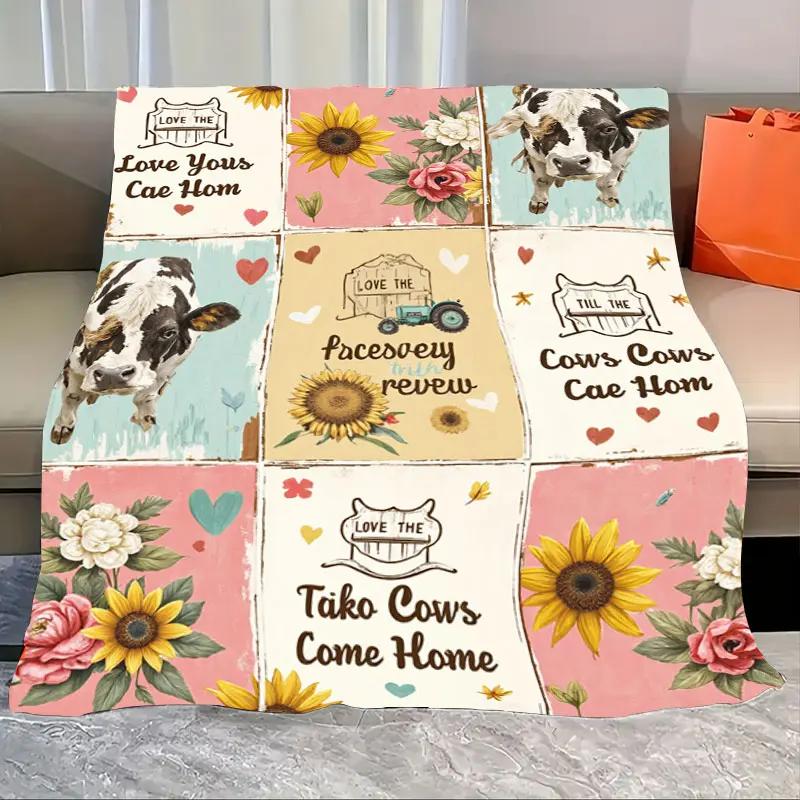 1PC Flannel Blanket – Cute French Bulldog Print, Soft Cozy Throw for Home Decor, Couch, Bed, All-Season Use