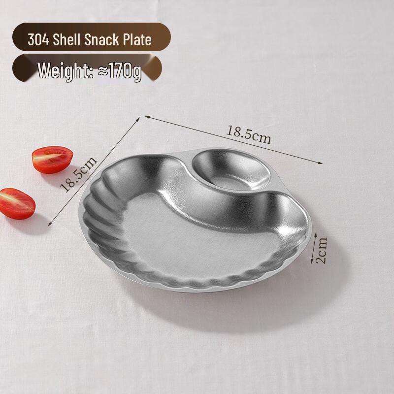 Retro 304 Stainless Steel Divided Dumpling & Snack Plate