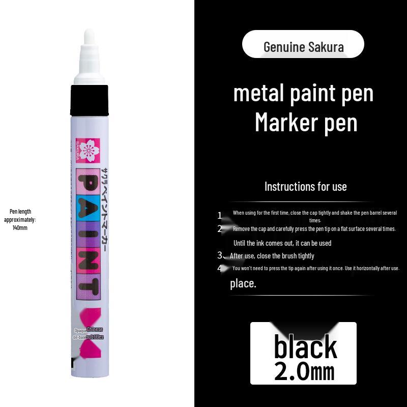 Japan Sakura Gold & White Oil-Based Paint Pen Set for Black Card Art & Drawing