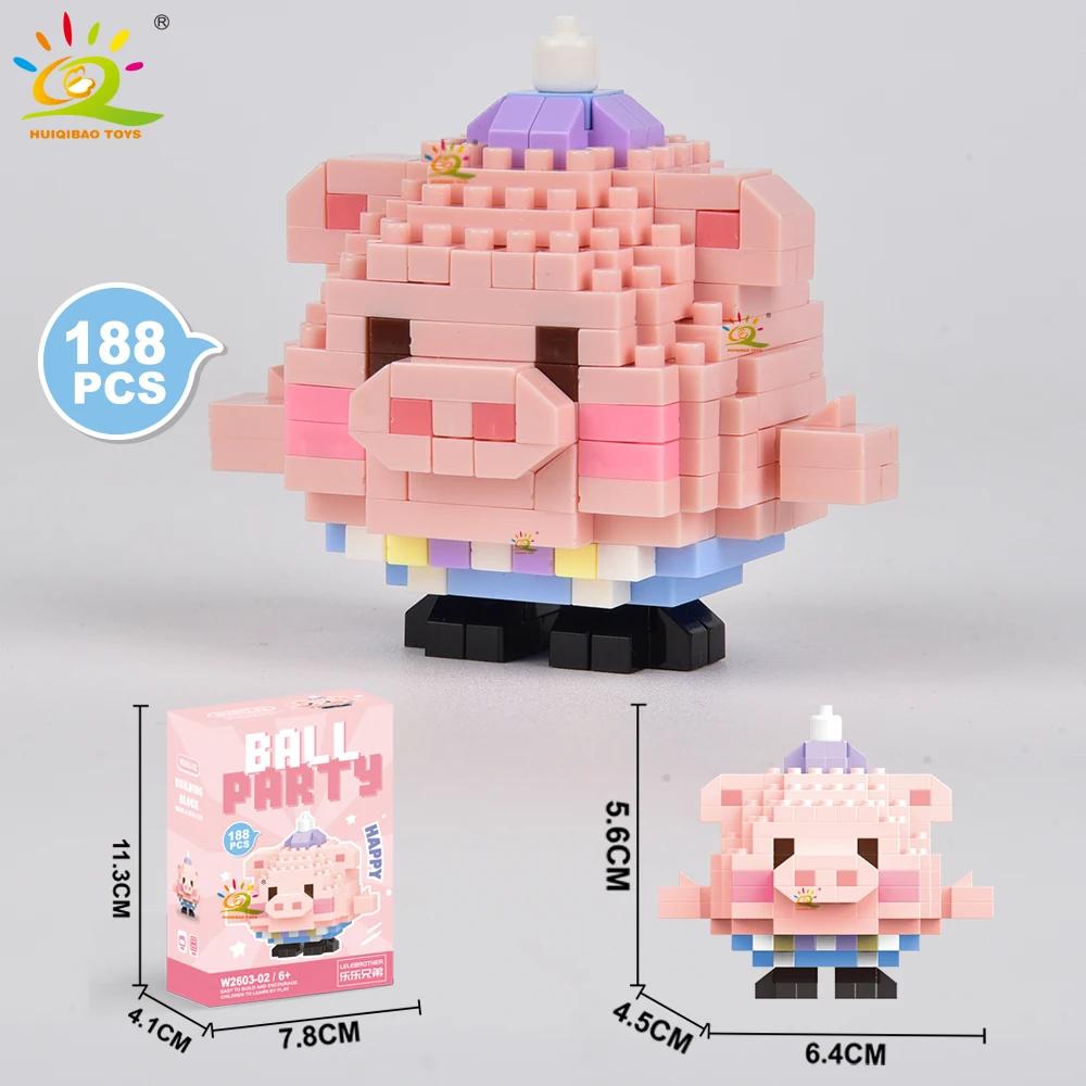 HUIQIBAO MOC Tier Mikro-Baustein Mini Niedlich 3D Diamant Modellstein DIY Stadtbau Spielzeug für Kinder Schreibtischdekoration