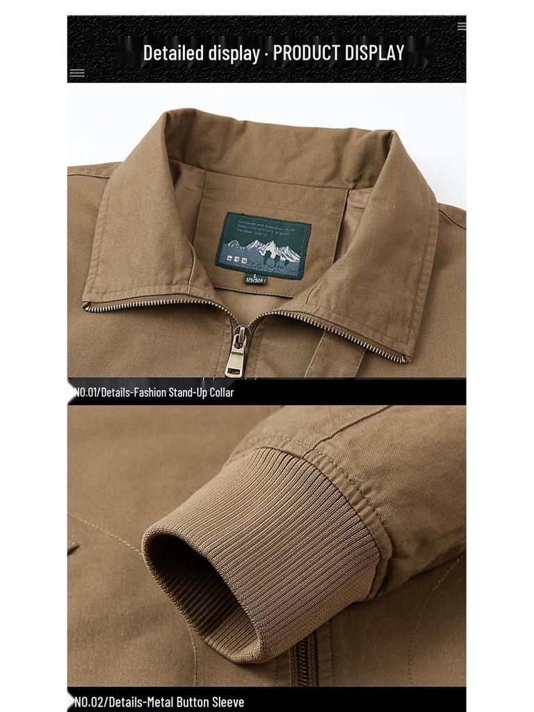 Men's Autumn/Winter Velvet-Lined Cotton Business Casual Jacket