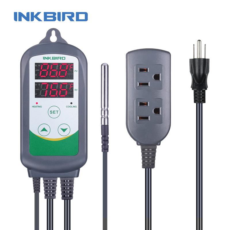 Цифровой терморегулятор INKBIRD ITC-308 AC 110-220V Розетка Термостат Прибор управления нагревом/охлаждением Датчик US Socket