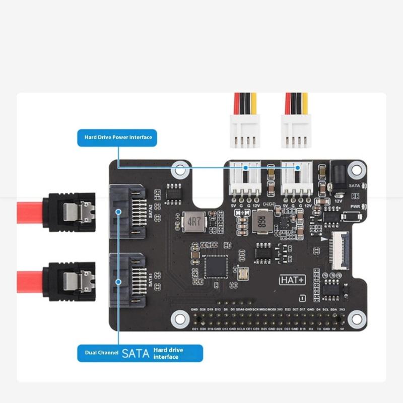 Two Channel SATAs Expansion Card PCIe Interfaces for 5 Enables 2 Storage Devices Connection