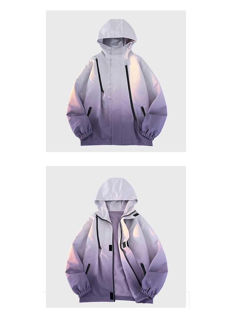 Hong Kong Style Gradient Windproof Water-Repellent Windbreaker Men's Casual Jacket for Spring and Autumn