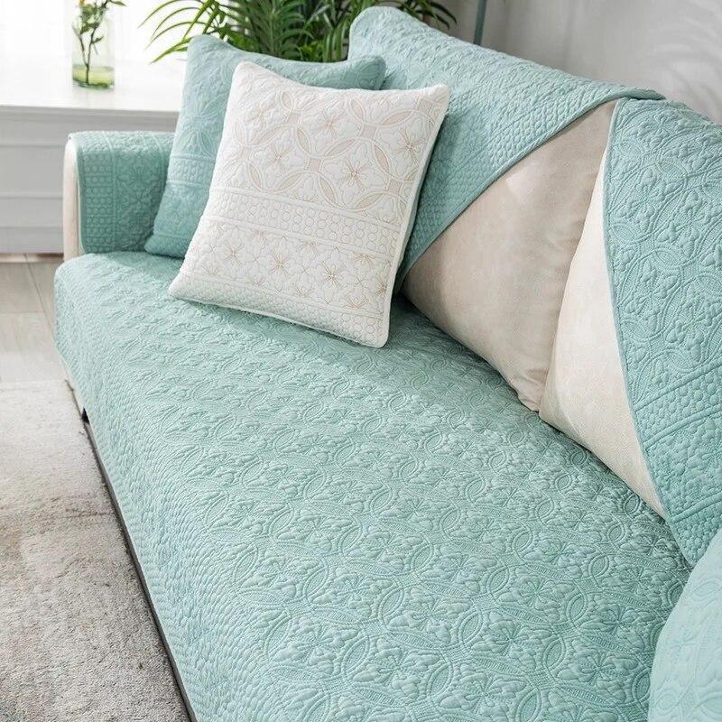 

Промытая хлопковая подушка для дивана, противоскользящее полотенце для дивана, зимняя гостиная, однотонная декоративная наволочка, жаккардовый толстый чехол для дивана 70x70cm 1pcs