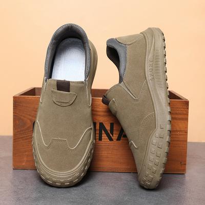Zapatos de trabajo para hombre primavera nuevos zapatos casuales un pedal papá conducción zapatos deportivos trabajo antideslizante resistente al desgaste zapatos de seguridad laboral