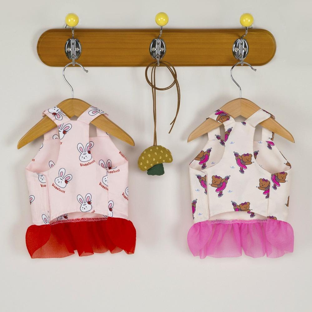 Cute Dog Princess Skirt Rabbit Bear Print Pet Clothes Fashion Pet Halter Mesh Dress Pet Supplies