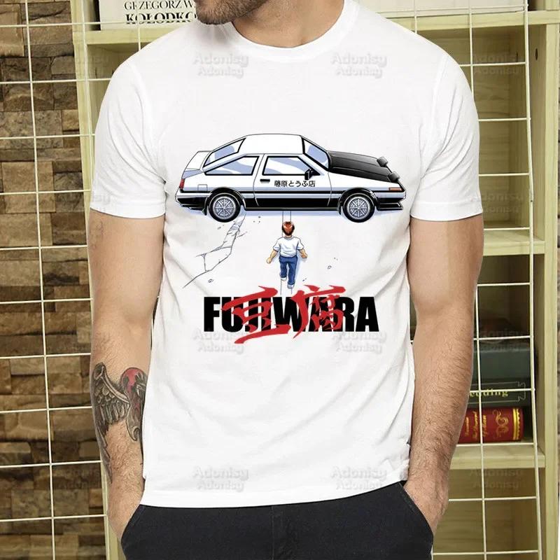 Initial D T Shirt  Unisex Retro Washed Tops Tees Harajuku AE86 Drift Tshirt Hip Hop Male Fujiwara Tofu JDM Japanese T-shirts Shirt