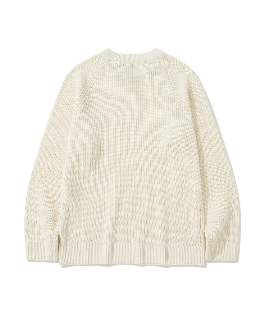 KNITTED [Nitied X Fashion Planet] Cotton Waffle Round Knit Cream