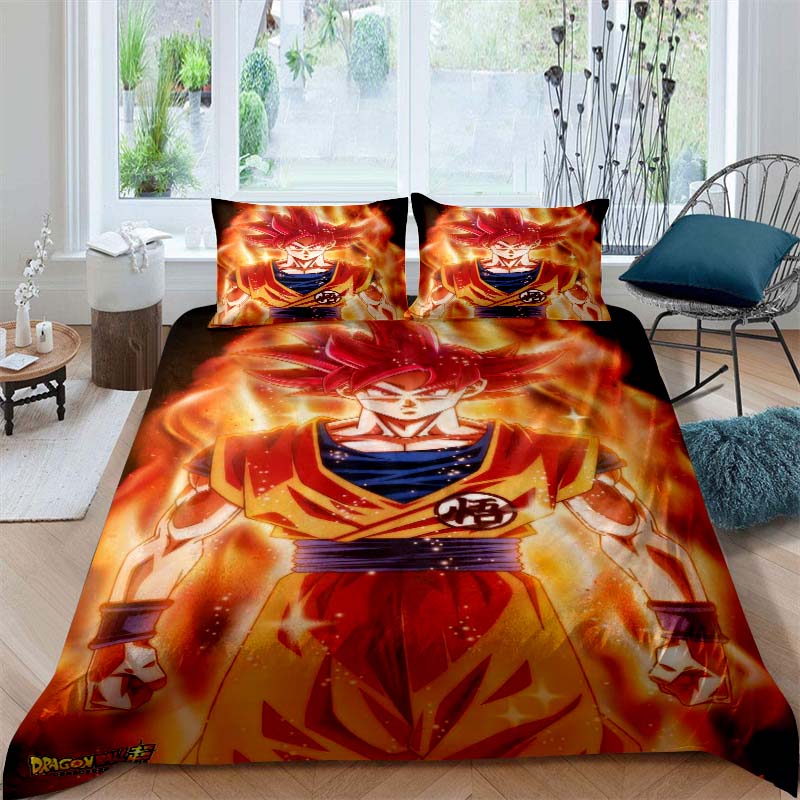 2026 New Dragon Ball Duvet Cover and Pillowcase Bedding Set—Available for Single, Double, Queen, and King-Size Beds.