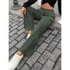 Fall Winter New Women's Solid Color Derong Drawstring Pocket Loose Casual Long Pants Leisure Trade Europe America
