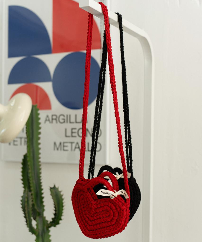 Mystikotita More Heart Flat Mini Crossbody Bag - Red