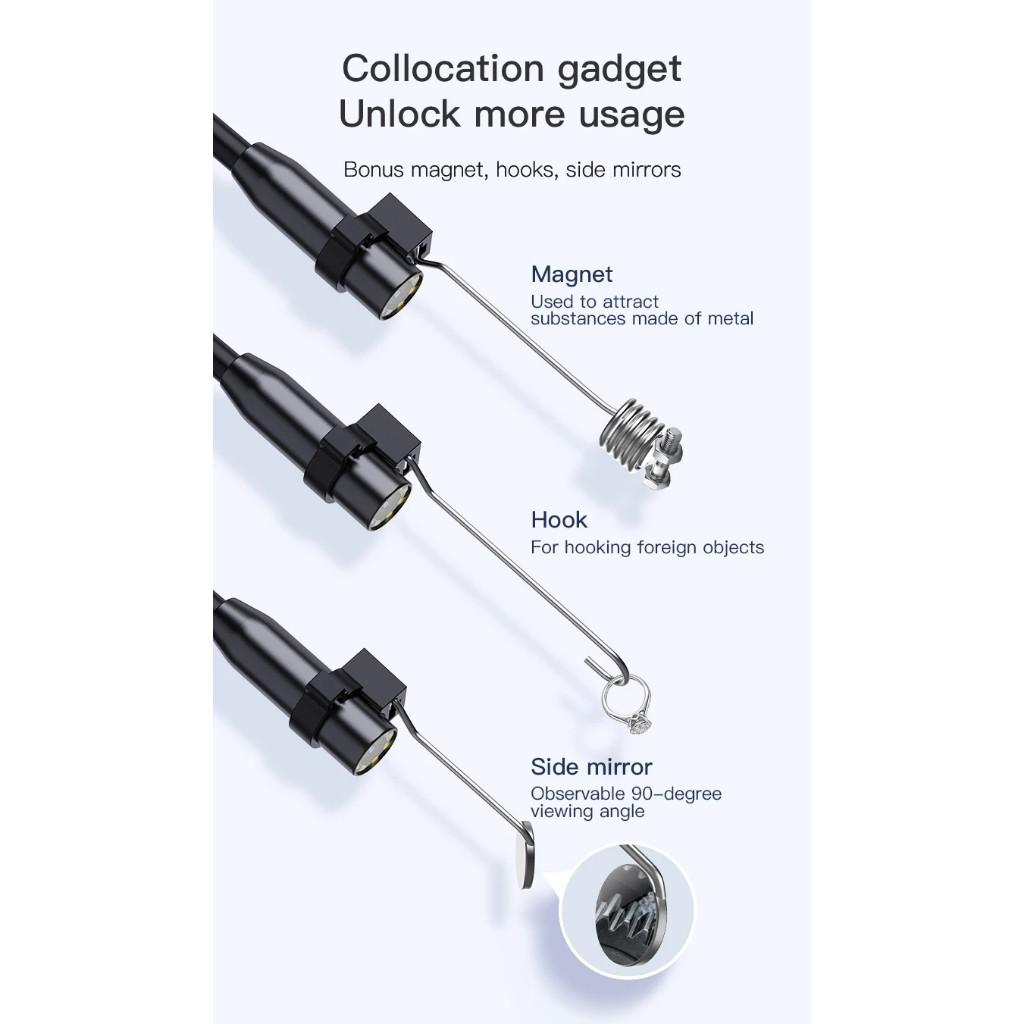 4.3 Inch IPS HD 1080P Dual Lens Pipe Inspection Borescope Car Sewer Checking Repair Tool Screen Industrial Endoscope Camera