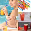 Disposable Color Elbow Plastic Straws 100pcs Flexible Bendable Juice Drink Milk Tea Straws