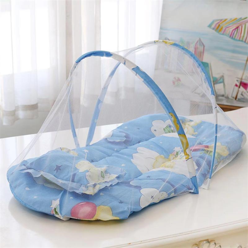 Cartoon Baby Mosquito Net With Small Pillow Summer Household Crib Mosquito Net Portable Foldable Newborn Mosquito Net Durable
