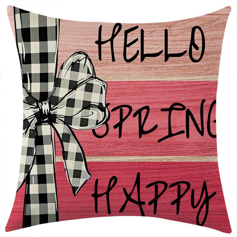 New Festive Decorative Linen Print Pillowcase, Car Sofa Lumbar Pillow Cushion