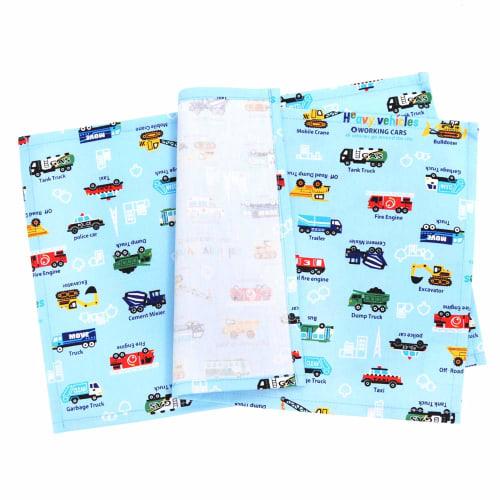COLORFUL CANDY STYLE Placemats (25cm X 35cm), Water-Repellent, No-Iron, Set of 2, Full Throttle Working Vehicle Design, Water-Repellent, Lightweight,