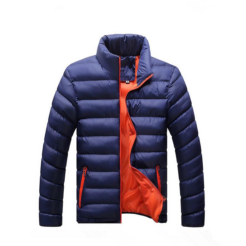 New Autumn Men's Stand-up Collar Solid Color Casual Fashion Cotton Clothes Youth Large Size Cotton Clothes Jacket Men's Clothing