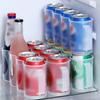 Portable Soda Can Organizer for Refrigerator Shelf, Beer Can Holder, Fridge Storage Sliding Rack, Clear PlasticPortable Soda Can
