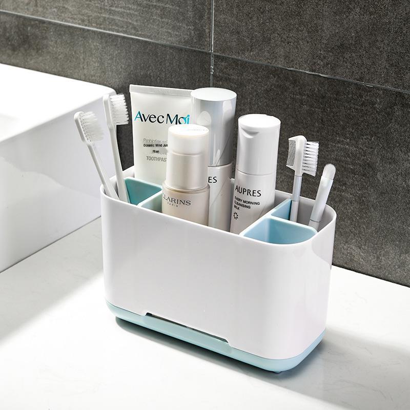 Creative Bathroom Set: Toothpaste, Toothbrush Storage Rack & Kitchen Cleaning Brush Organizer