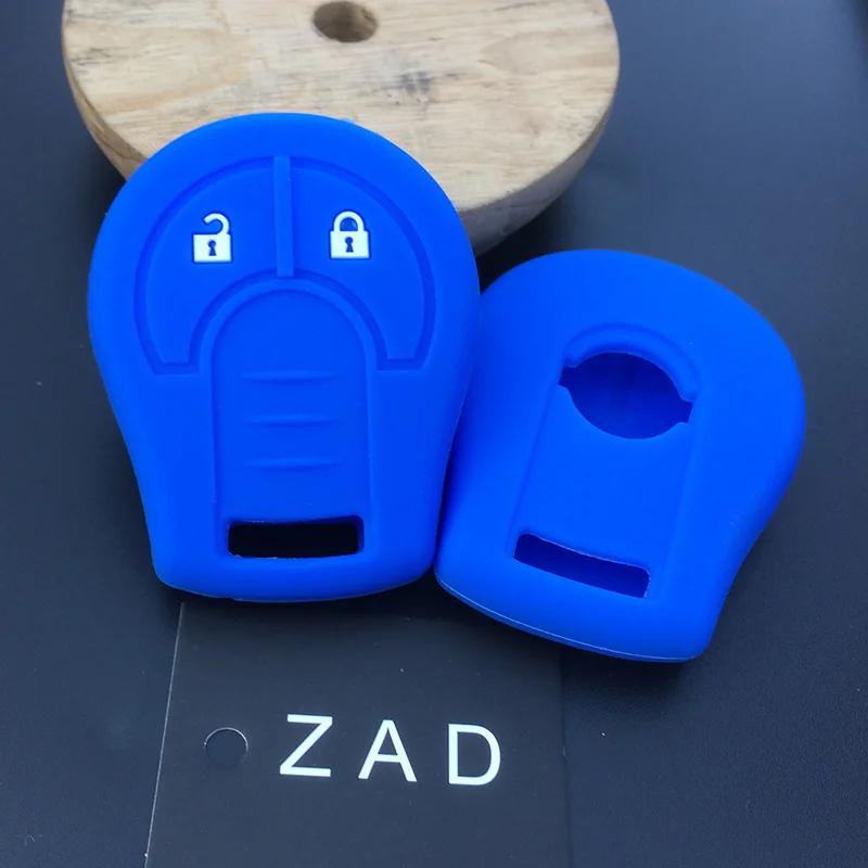 ZAD 2button silicone rubber car key case cover set shell for NISSAN Juke March Qashqai Sunny Sylphy Tiida X-Trail key cover