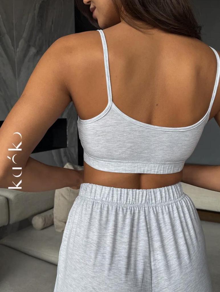 Trendy Women's Two-Piece Sling Vest & Wide-Leg Pants Set