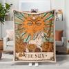 Sun and Moon Totem Digitalprinted Polyester Bedroom Velvet Flannel Cover Blanket Fleece Soft Sofa Cover Blankets for Beds