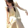 Yellow Fairy Flutter Sleeve Summer Dress for Girls - Slimming Mid-Length