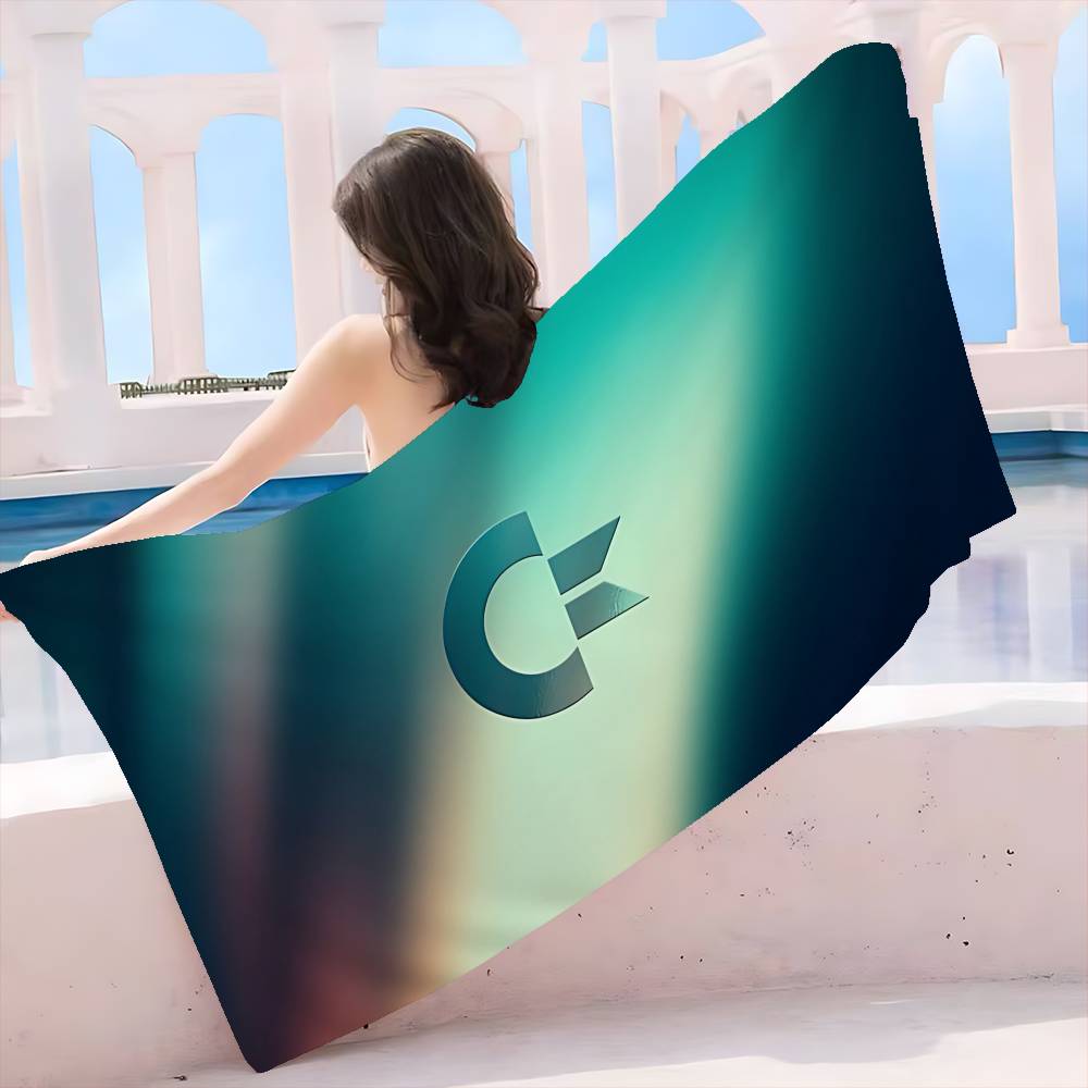 Commodore 64 logo Microfiber Blanket Quick Drying Beach Towels Oversized Printing Super Absorbent Pool Towel Blanket
