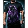 Creative Animal Cat 3D Print Pattern Crew Neck Tee  Men Women Summer Fashionable Comfortable Novelty Short Sleeve T-shirt