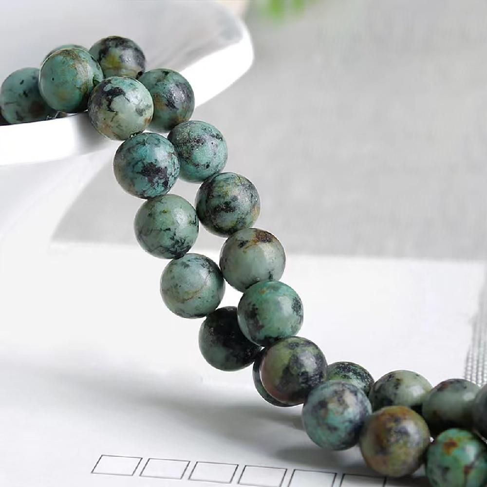 Natural African Turquoises Stone 4/6/8/10/12mm Beads 15"Strand Smooth Loose Spacer Beads for Jewelry Making DIY Bracelets Accessories