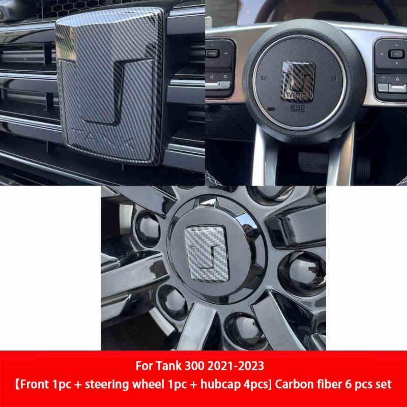 For Tank 300 400 400Hi4-T 2021-2025 Car Badge Front Rear Steering Wheel Wheel Hub Badge Car Central Grid Trim Strip Modification
