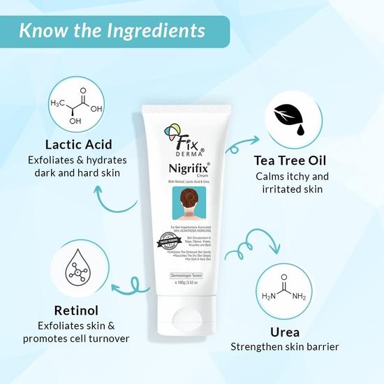 Fixderma Nigrifix Cream for Acanthosis Nigricans with Lactic Acid For Body Parts like Neck, Ankles | Exfoliant 100 g (Pack of 2)