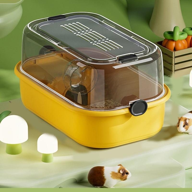 Large Space Hamsters Cage with Ventilated Lid Clear Pet Cage Indoor Resting Sleep Villa for Chinchillas Guineapigs