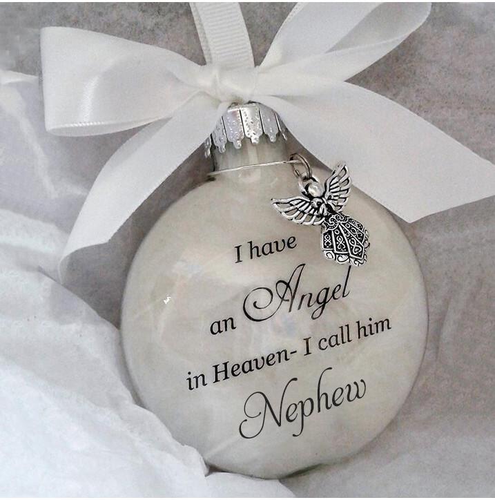 Granddaughter Angel In Heaven 8cm Plastic Ball Feather Material Christmas Ornament