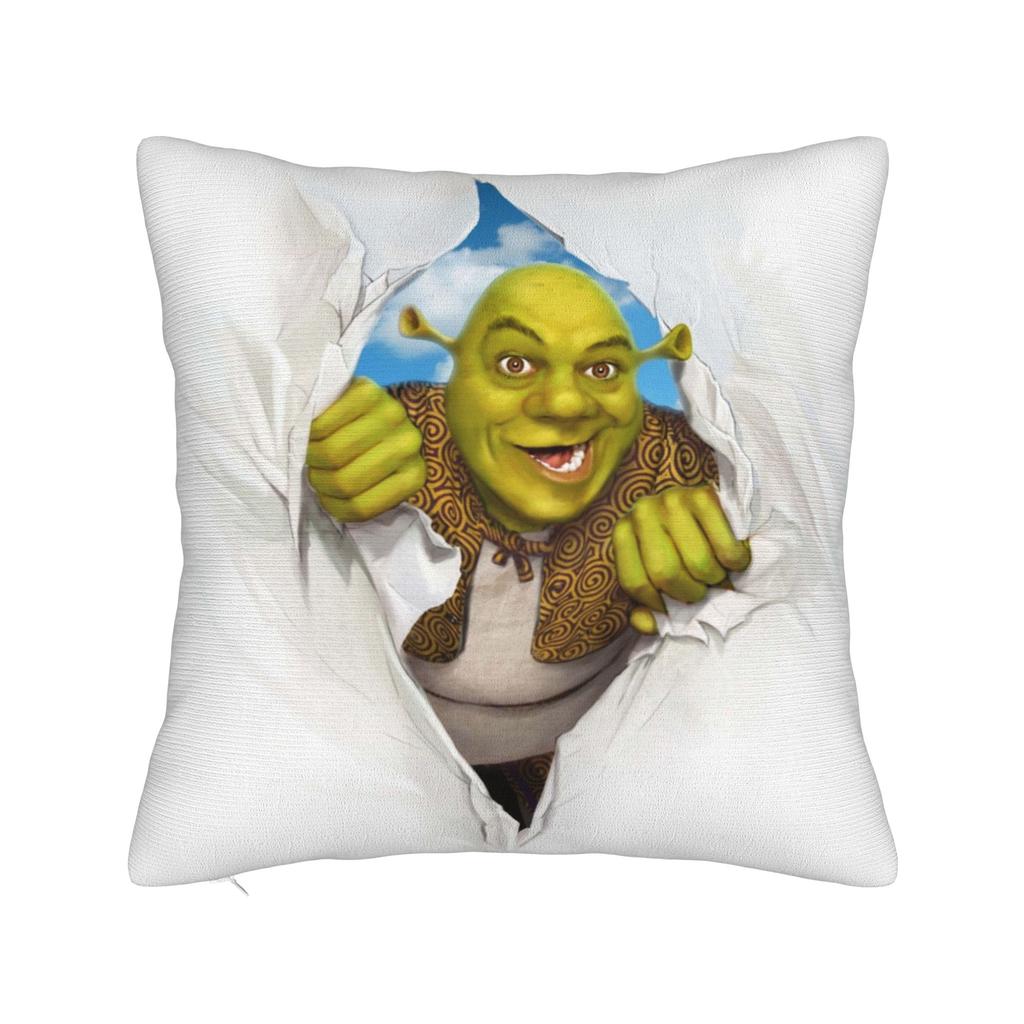 Shreks Meme Funny Pillowcase Polyester Cushion Cover Decoration Pillow Case Cover Home Zippered 18'