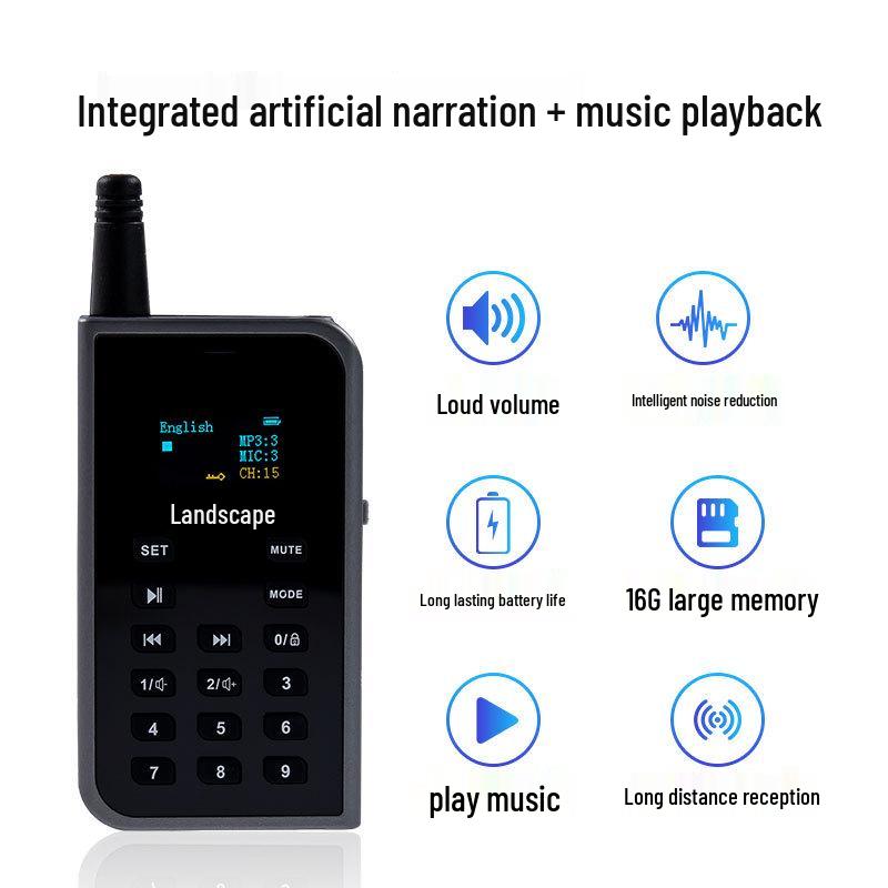 16G Wireless Tour Guide Device: One-to-Many Interpreter & Recorder with All-in-One Storage for Museums