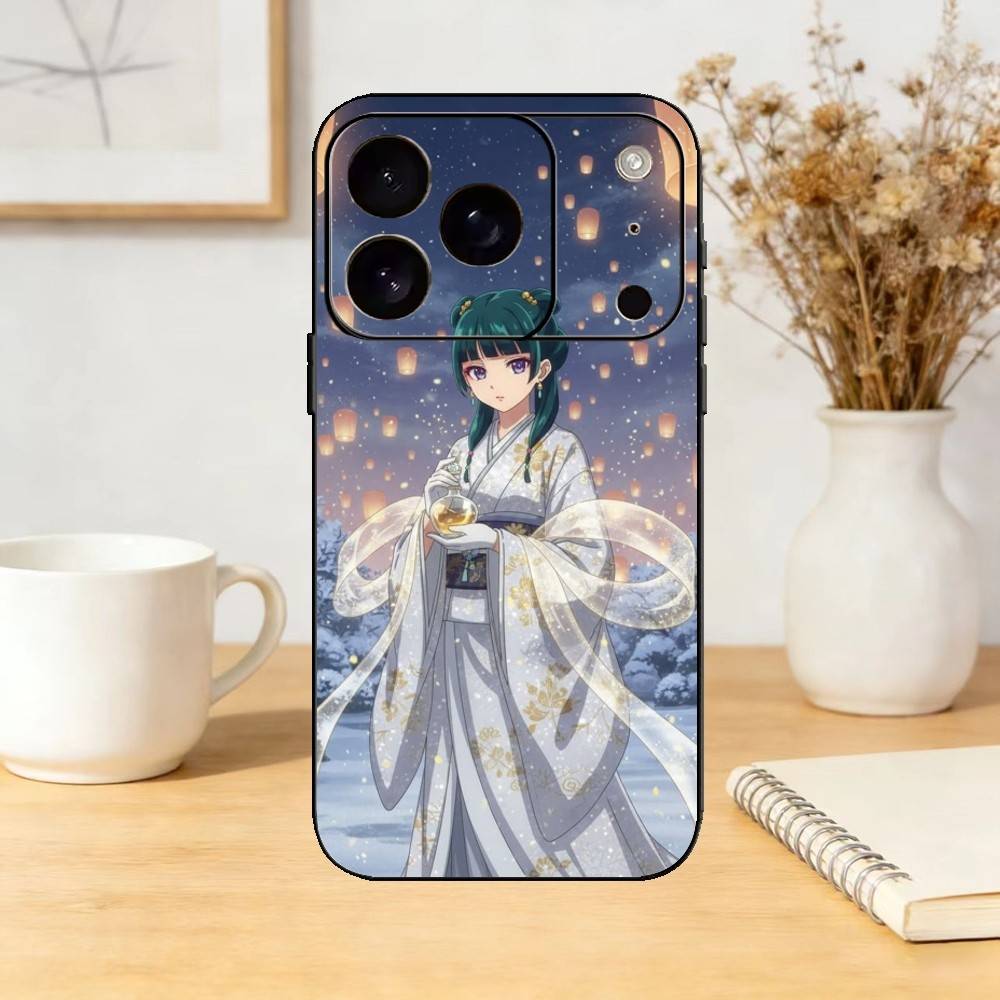 The Apothecary D-Diaries Maomao Phone Case Silicone black Soft For IPhone 17,16,15,14,13,12,11,SE,Plus Pro Max