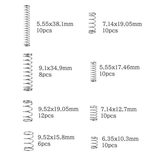 20 Types of Compression and Tension Springs, Coil Springs, Compression Spring Set with Storage Case, Spring Pick Tool, DIY Repair, Experiment, Develop