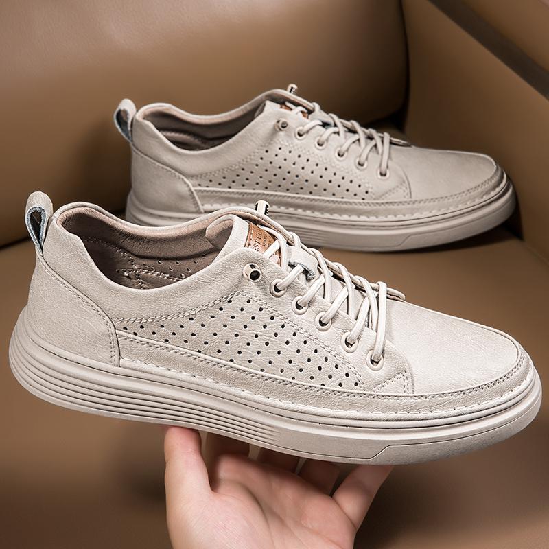 Italian Men's Casual Shoes Genuine Leather Lace Up Business Oxford Shoes Outdoor Walking Sneakers Dress Shoes Men Walking Shoes