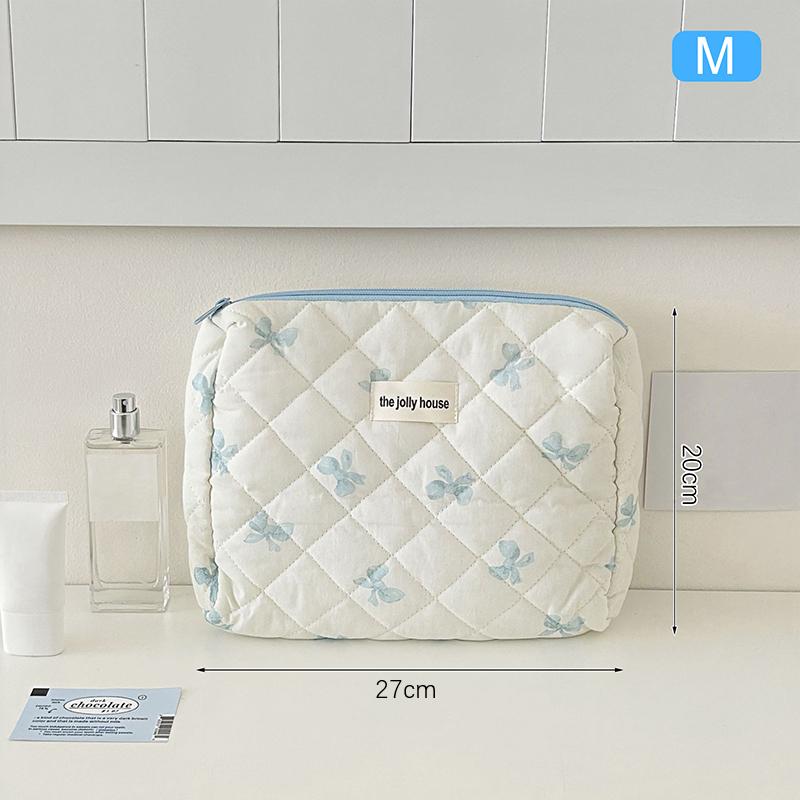 S/M/L Cute Bow Makeup Bag Women Travel Cosmetic Bag Large Cosmetic Holder Case Portable Cosmetic Pouch Toiletry Bag