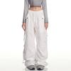 American Hiphop White Overalls Women's Summer Hip-hop Sweatpants Thin Pants Trendy High Waist and Thin Classic Women's Casual White Pants