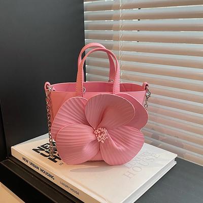 PU Büzgülü Çiçek Moda yeni Kadın Omuz Çantaları Yüksek Kaliteli Trend Büyük Kapasiteli Tatlı Çapraz Askılı Çanta