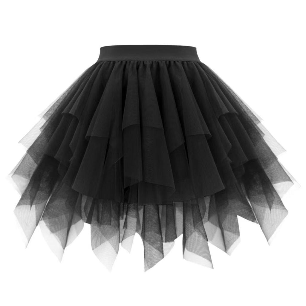 Women's Fluffy Mesh Ruffle Skirt - Short Princess Style