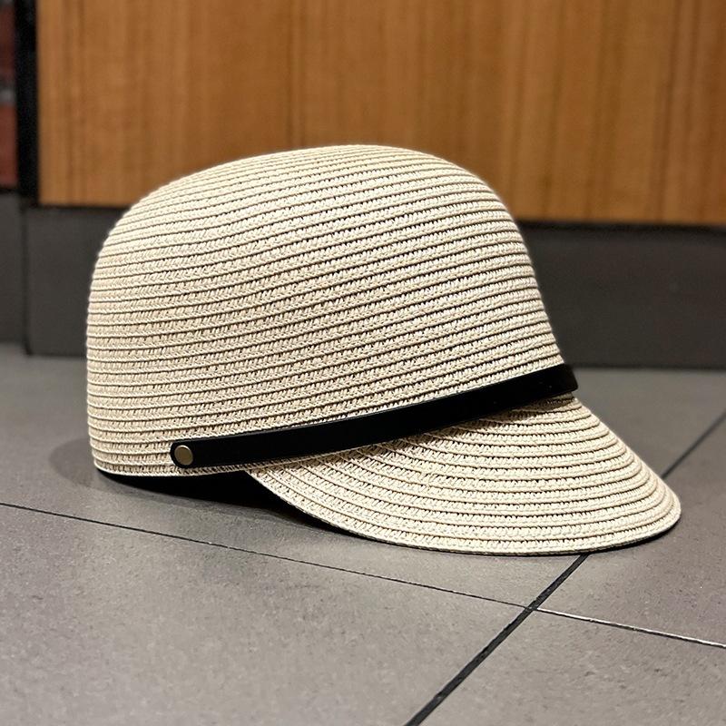 Korean Version Of Straw-Woven Equestrian Hat Women'S Spring Summer Outdoor Outing Visor Hat Versatile Peaked Hat Straw Hat